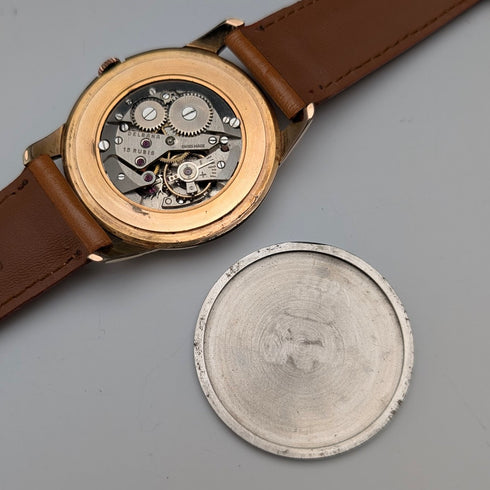 1950年代 スイス DELBANA 紳士用腕時計 15石機械式 金張りケース 動作良好